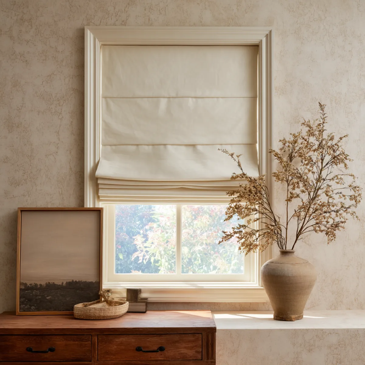 Classic Flat Roman Shades - Blind Smart